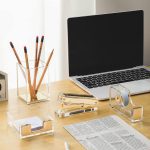 Varuni- Gold Desk Accessories- Office Accessories -Gift Set- Heavy Duty Stapler, Pen Organizer, Tape Dispenser Desk, Clear Sticky Notes- Including Clear Tape and 1000 Staples- Acrylic Desk - Image 7